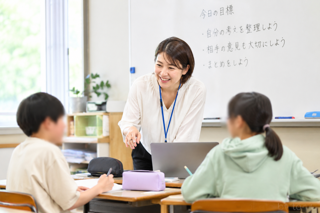 教員経験を活かして子どもたちと向き合う教員の授業風景