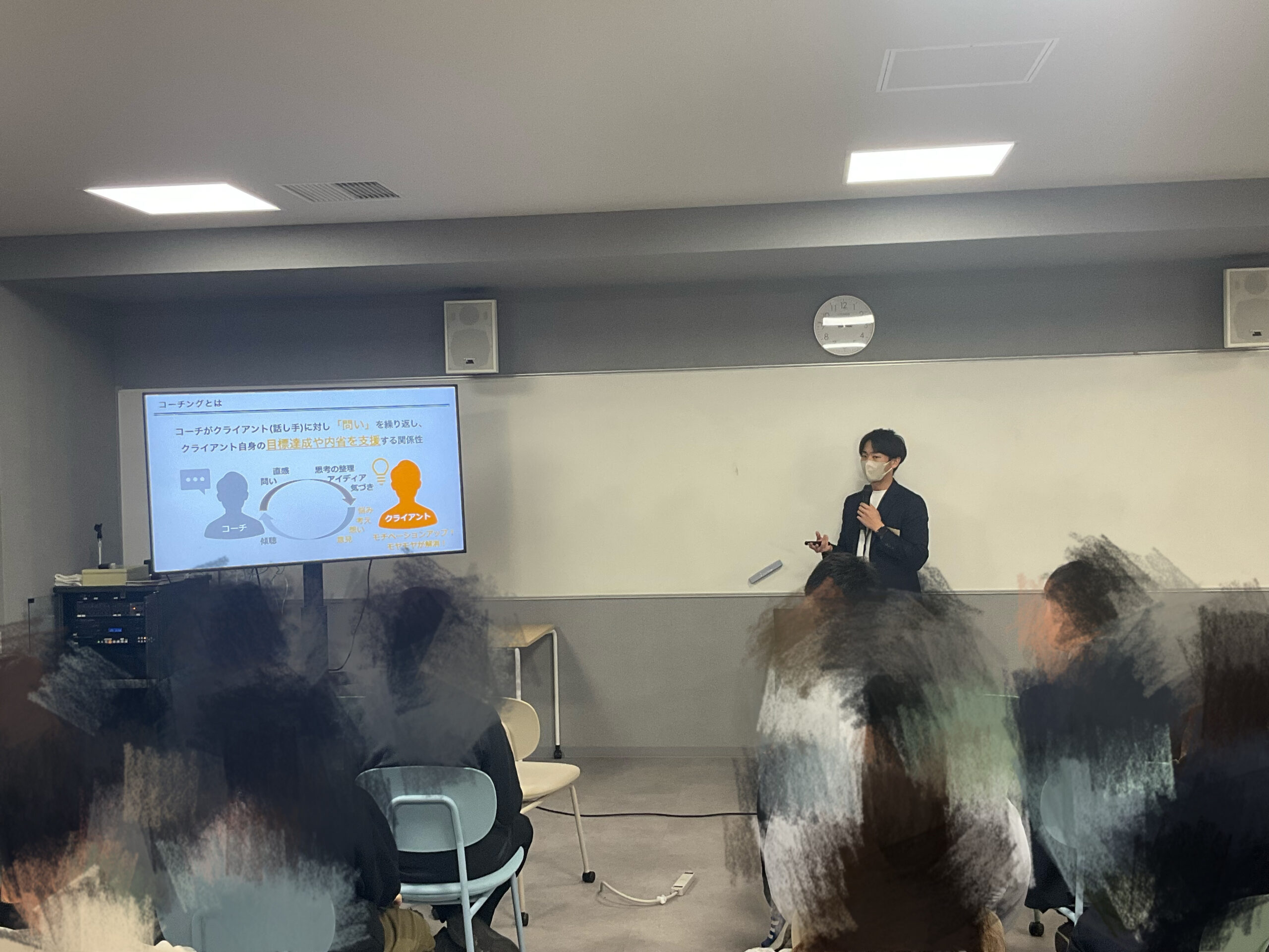 福岡県立中学校でのコーチング研修の様子