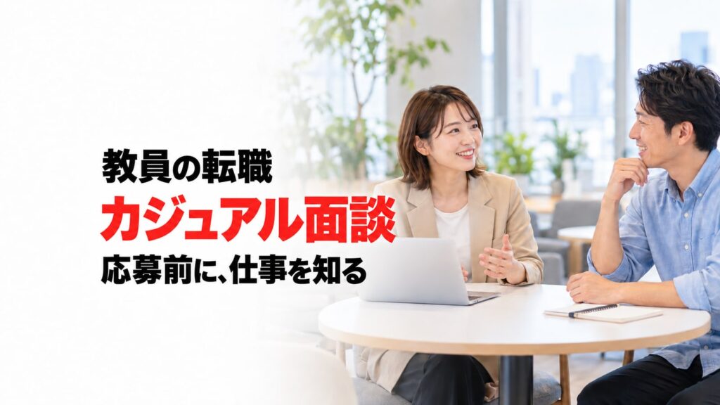 教員の転職、カジュアル面談、応募前に仕事を知る