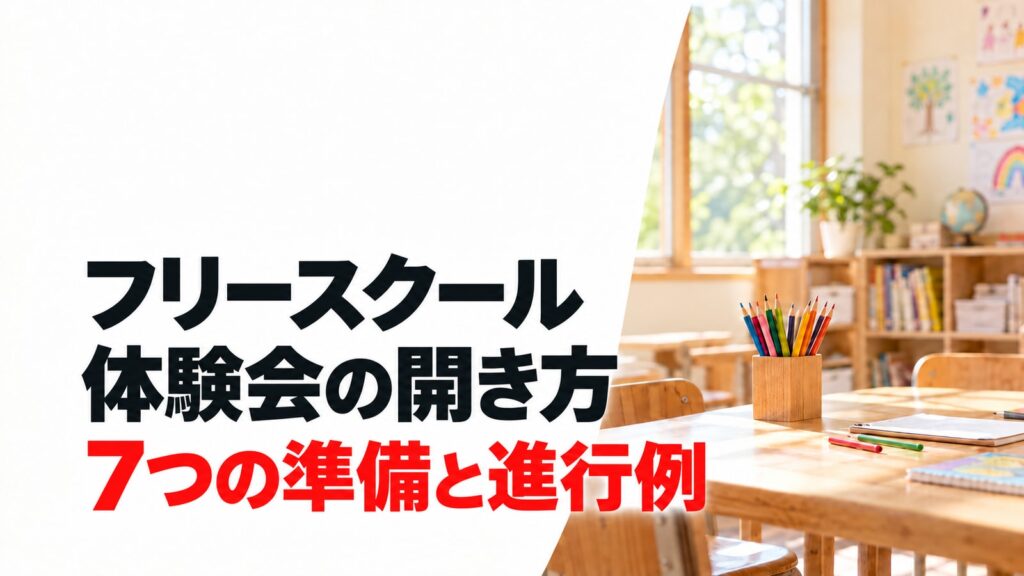 フリースクールの体験会。7つの準備と進行例を紹介する記事のアイキャッチ