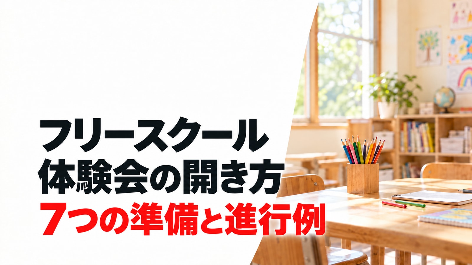 フリースクールの体験会。7つの準備と進行例を紹介する記事のアイキャッチ