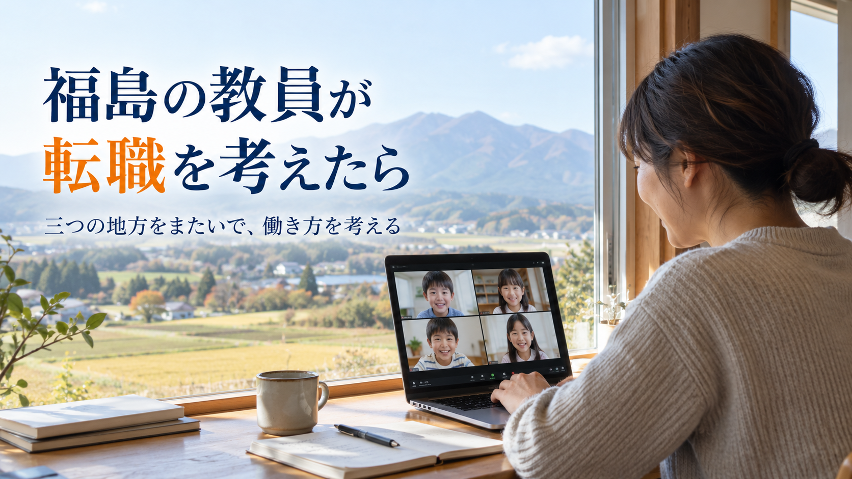 福島の教員が転職を考えたら。三つの地方をまたいで、働き方を考える。自宅からオンラインで授業をする先生