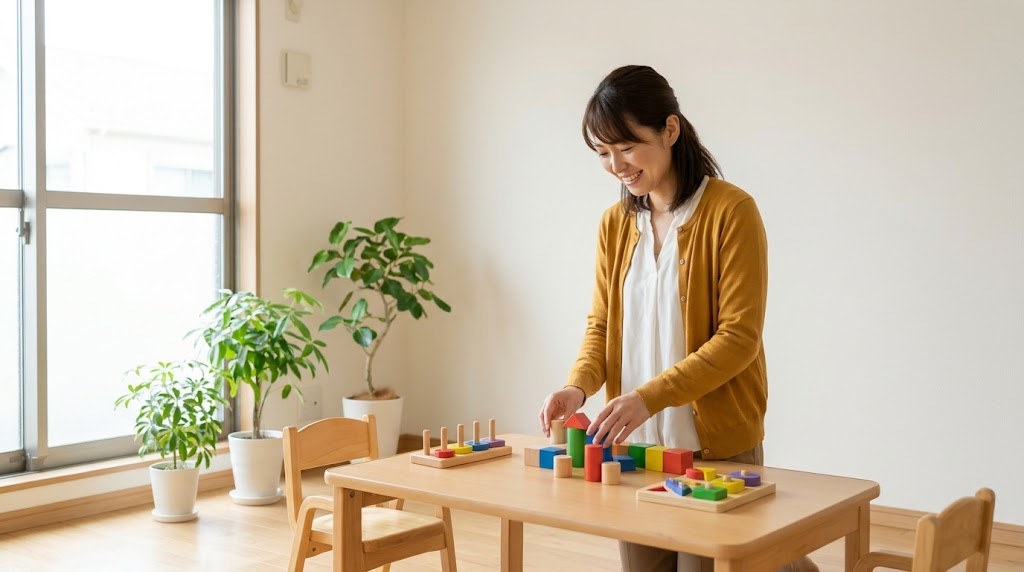 学級崩壊で担任を辞めたいと悩んだ先生が、学校の外の明るい学びの場で教材を準備する場面(イメージ)