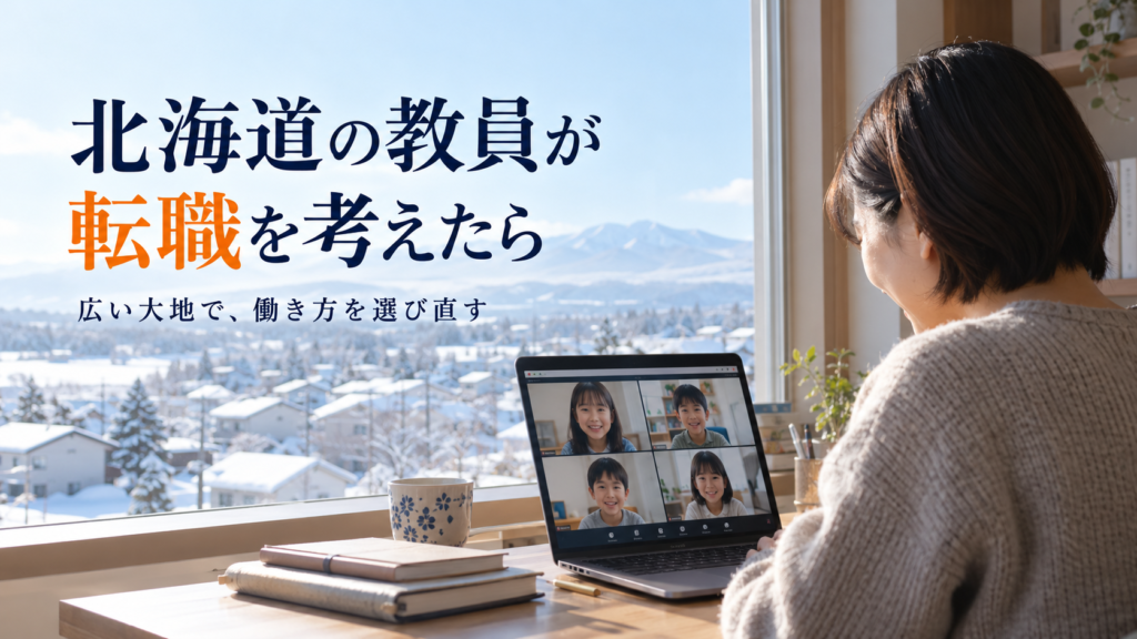 北海道の教員が転職を考えたら。広い大地で、働き方を選び直す。自宅からオンラインで授業をする先生