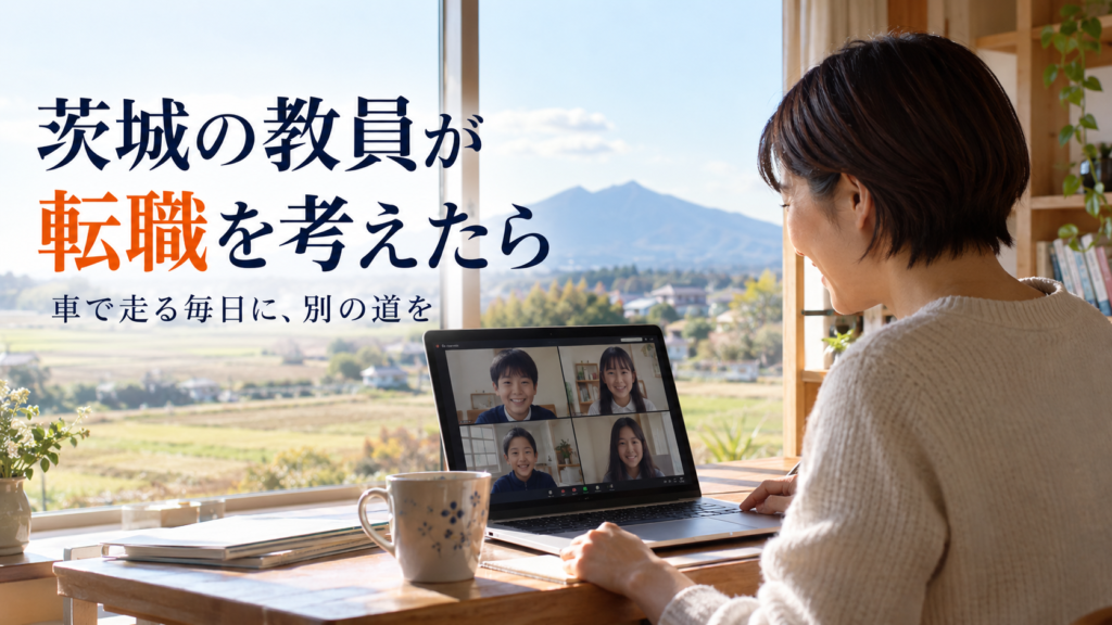 茨城の教員が転職を考えたら。車で走る毎日に、別の道を。自宅からオンラインで授業をする先生
