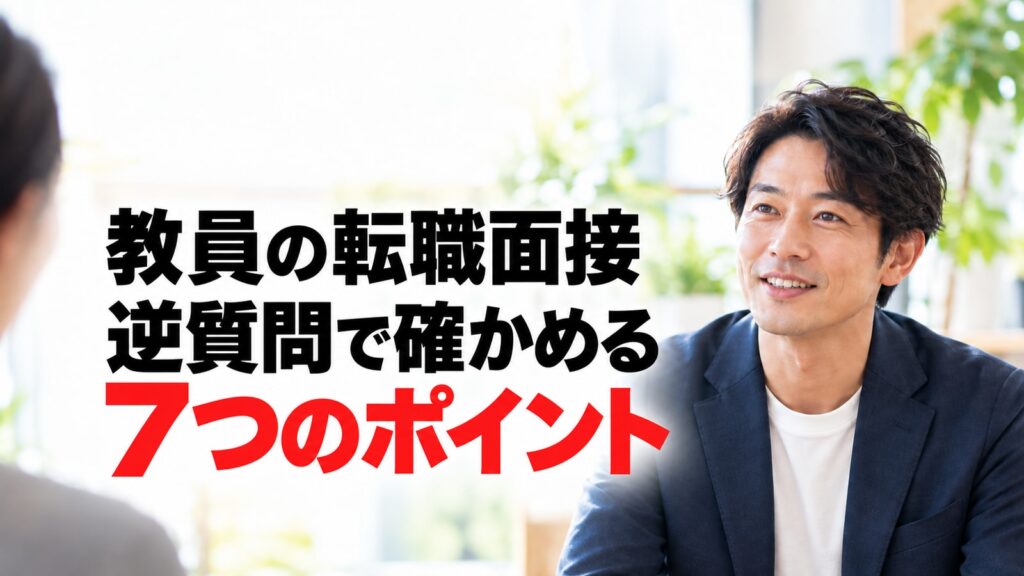 教員の転職面接、逆質問で確かめる7つのポイント