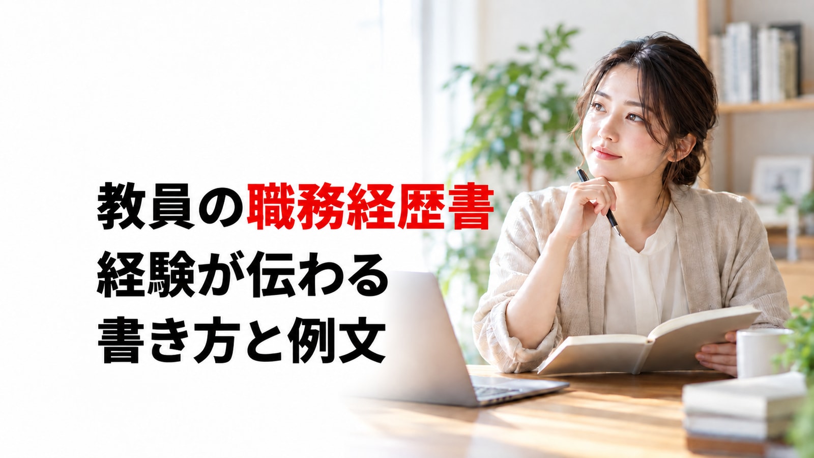 教員の職務経歴書。経験が伝わる書き方と例文を紹介する記事のアイキャッチ