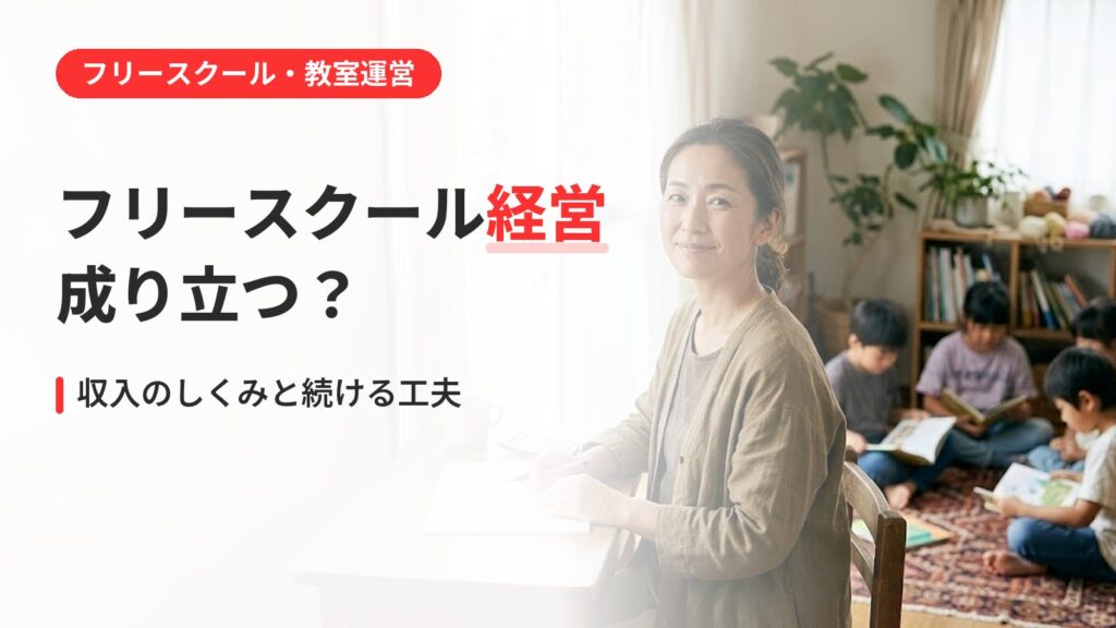 フリースクール 経営｜フリースクールの経営は成り立つ？収入のしくみと、続けるための工夫