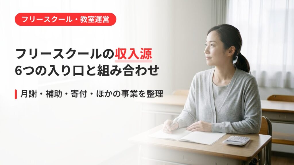 フリースクールの収入源6つ｜月謝・補助・寄付・事業の組み合わせ方
