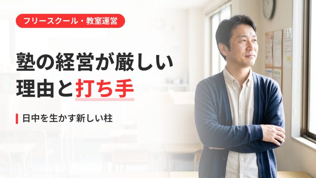 塾 経営 厳しい｜塾の経営が厳しい理由と打ち手｜倒産の数字と、日中を生かす新しい柱