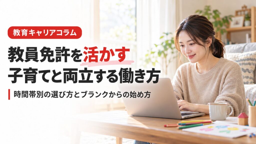 教員免許を活かして働きたい主婦へ｜子育てと両立できる仕事の選び方