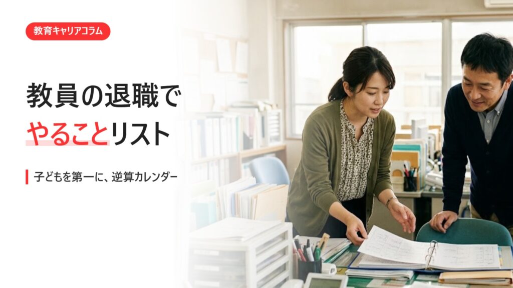 教員の退職でやることリスト｜子どもを第一に、逆算カレンダー