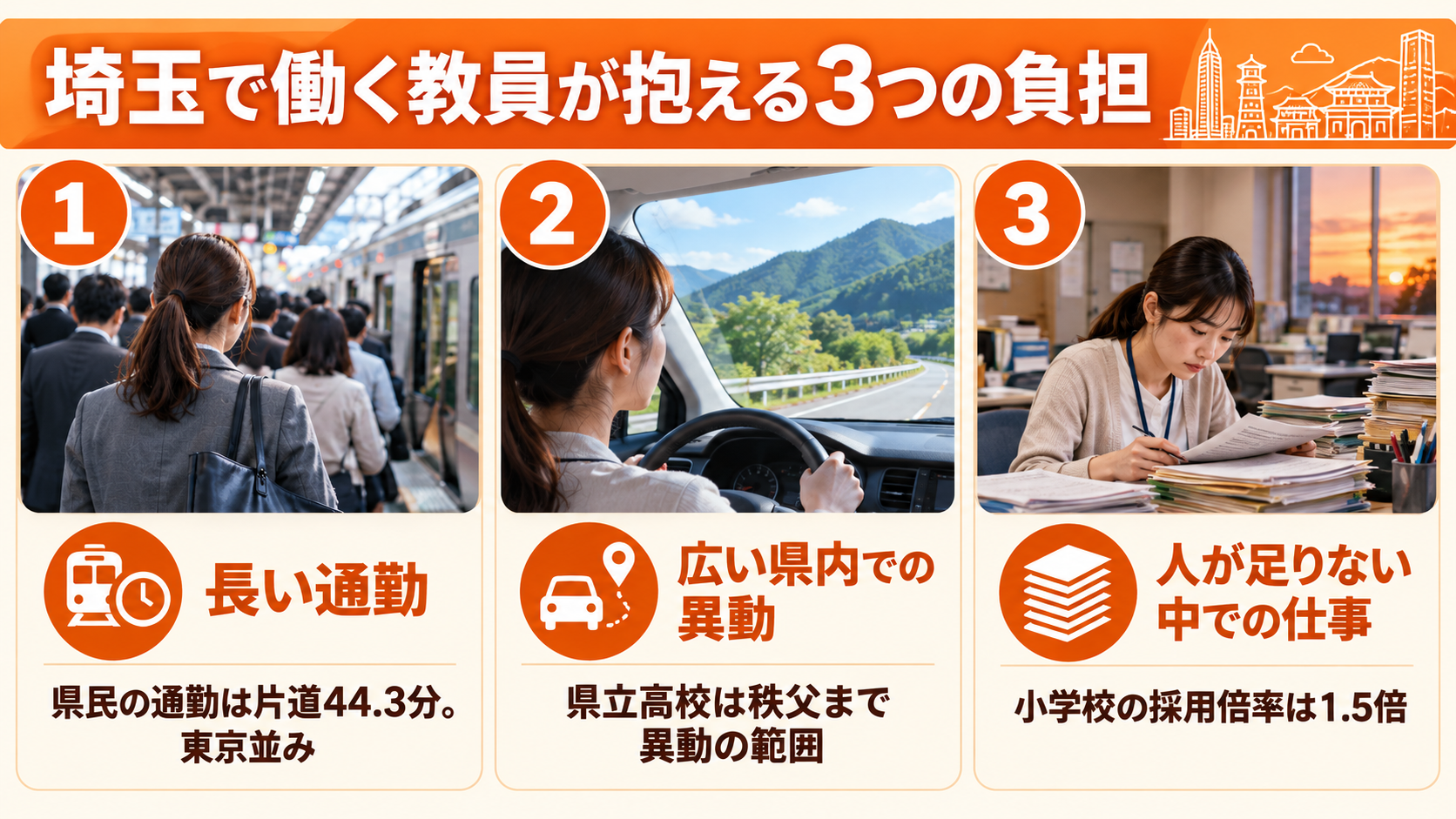 埼玉県の教員が抱える負担